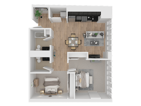 Yard Apartments 1 Bed 1 Bath K Penthouse A Floor Plan